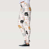 Leggings Cute Sleepy Cat & Paws, Men Women & Kids, Cat Fan (Gauche)