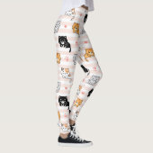 Leggings Cute Sleepy Cat & Paws, Men Women & Kids, Cat Fan (Droite)