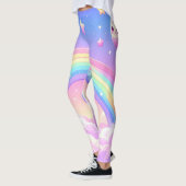 Leggings Cute Space Rainbow Design - Kawaii Planets (Gauche)