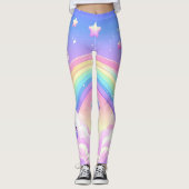 Leggings Cute Space Rainbow Design - Kawaii Planets (Devant)