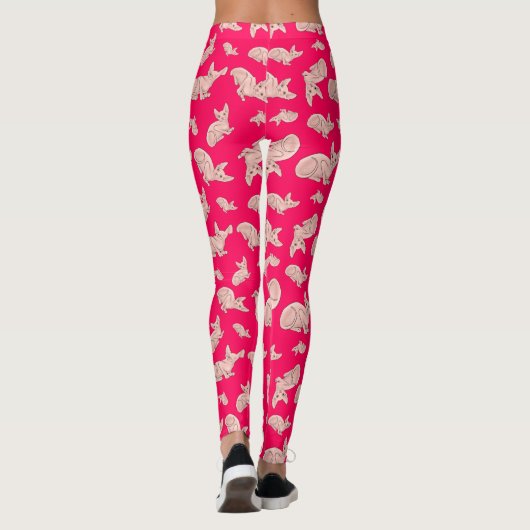 Leggings Cute Sphynx chat, rose (Dos)