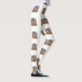 Leggings Cute Spooky Skeleton Cows with Pumpkins (Droite)