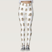 Leggings Cute Spooky Skeleton Goat with Top Hat  (Devant)