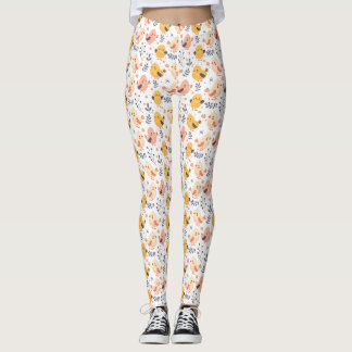 Leggings Cute Spring Chicks et modèle floral