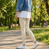Leggings Cute Spring Floral Print - Pastel Ditsy Floral