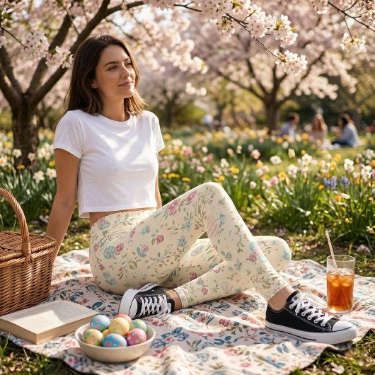 Leggings Cute Spring Floral Print - Pastel Ditsy Floral