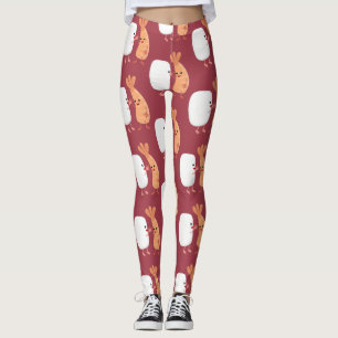 Leggings Cute sushi riz crevettes amis dessin animé