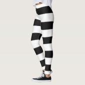 Leggings Cute tendance noir et blanc rayures femmes (Gauche)