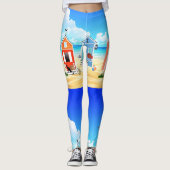 Leggings Cute Tiny Beach Shacks Thunder_Cove (Devant)