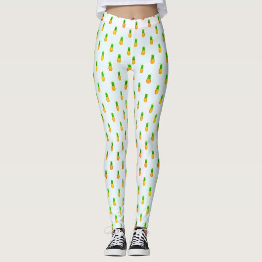 Leggings Cute Tropical Pineapple Pattern (Devant)