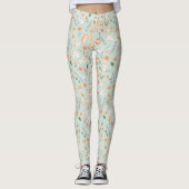 Leggings Cute Turquoise bébé animal Pastel Motif (Devant)