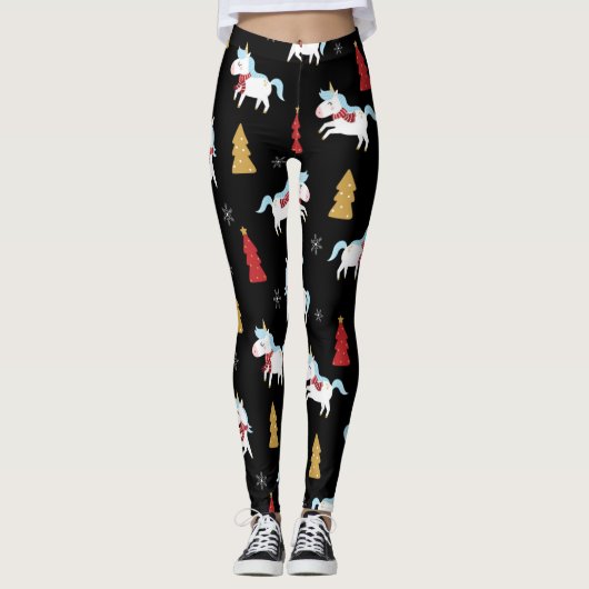 Leggings Cute Unicorn Motif de vacances (Devant)