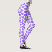 Leggings Cute violet Doodled Heart Saint Valentin Monogramm (Droite)