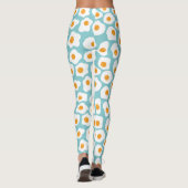 Leggings Cute Whimsical Egg Yolk Motif en bleu Turquoise (Dos)