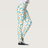 Leggings Cute Whimsical Egg Yolk Motif en bleu Turquoise (Droite)