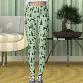 Leggings Cute Winter Christmas Reindeer Snowflakes Pattern