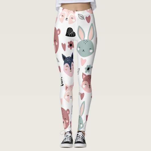 Leggings Cute Woodland Animals Forest Friends Nursery (Devant)