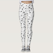 Leggings cute yoga pet dog pattern white background (Devant)