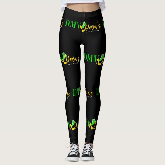 LEGGINGS CUTIE PIE LEGINS NOIR & LIME (Devant)