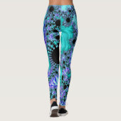 Leggings Cyan Tentacle psychédélique Abstrait art fractal (Dos)