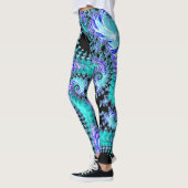 Leggings Cyan Tentacle psychédélique Abstrait art fractal (Gauche)