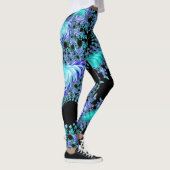 Leggings Cyan Tentacle psychédélique Abstrait art fractal (Droite)