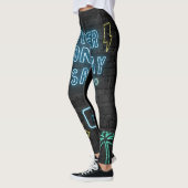 Leggings Cyber-Lumineuses en néon - Vibes noir et  (Gauche)