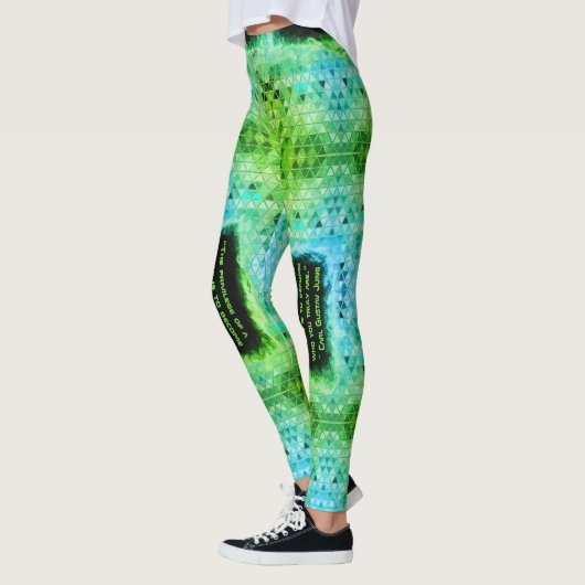 Leggings Cyberpunk Triangles verts (Gauche)