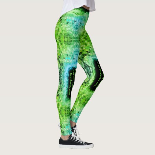 Leggings Cyberpunk Triangles verts (Droite)