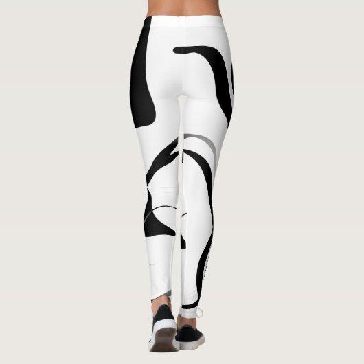 Leggings Cycle de rotation : noir et blanc Abstrait (Dos)