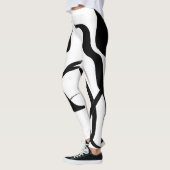 Leggings Cycle de rotation : noir et blanc Abstrait (Gauche)