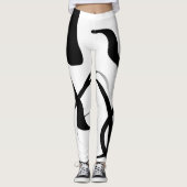 Leggings Cycle de rotation : noir et blanc Abstrait (Devant)