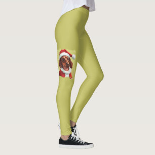 Leggings Dachshund avec tenue du Père Noël - Noël 1