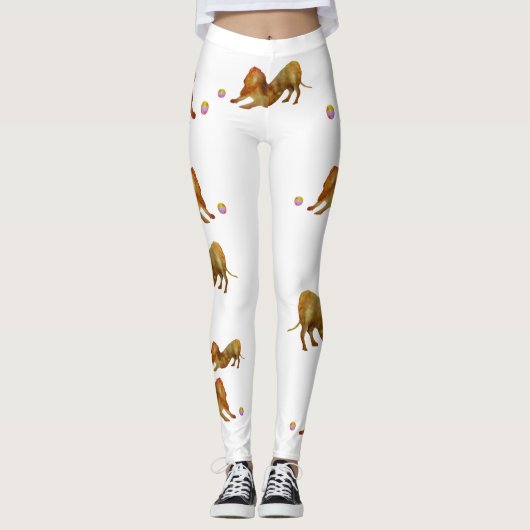 Leggings Dachshund Chien & Ball Watercolo (Devant)