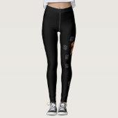 Leggings Dachshund de dessin animé à poil long rouge sablé  (Devant)