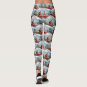 Leggings Dachshund Dog in Sledge Let it neige Noël (Dos)