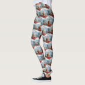 Leggings Dachshund Dog in Sledge Let it neige Noël (Gauche)