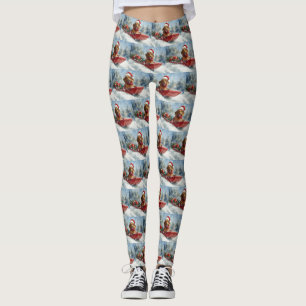 Leggings Dachshund en traîneau Laissez neige Noël