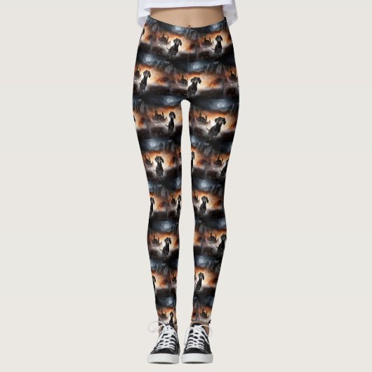 Leggings Dachshund Halloween effroi (Devant)