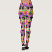 Leggings Dachshund noir et feu (Dos)