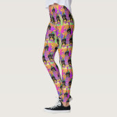Leggings Dachshund noir et feu (Gauche)