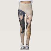 Leggings Dachshund (Smooth) Peinture - Art Chien original (Devant)
