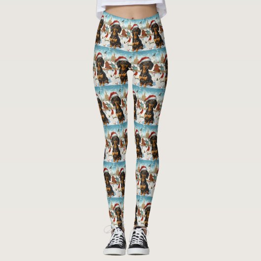 Leggings Dachshund Winter Wonderland Christmas Joy (Devant)