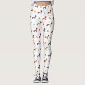 Leggings Dachshunds dans le Motif des pulls de Noël (Devant)