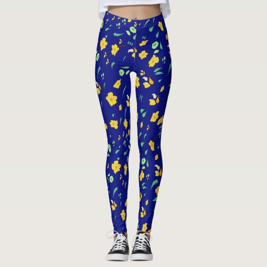 Leggings Daffodique jaune bleu (Devant)