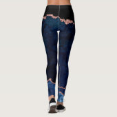 leggings d'agate bleu marine et rose (Dos)