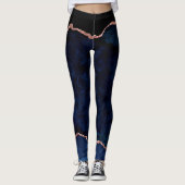 leggings d'agate bleu marine et rose (Devant)