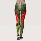 Leggings Dahlia décoratifs rouges (Dos)