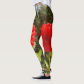 Leggings Dahlia décoratifs rouges (Gauche)