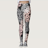 Leggings Dahlia Gris rose Motif Floral (Devant)